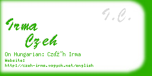 irma czeh business card